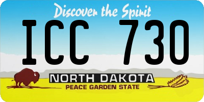 ND license plate ICC730