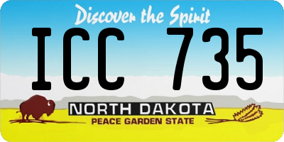 ND license plate ICC735