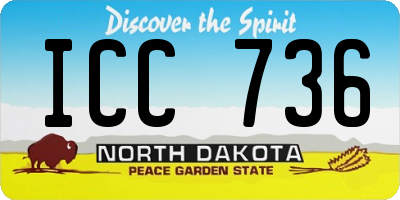 ND license plate ICC736