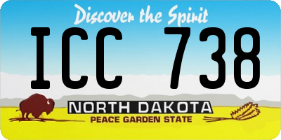 ND license plate ICC738