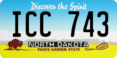 ND license plate ICC743