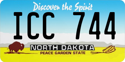 ND license plate ICC744