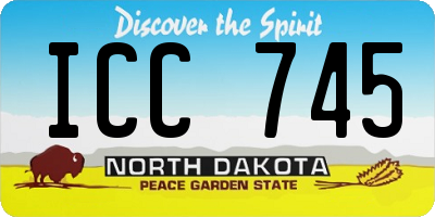 ND license plate ICC745