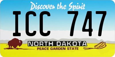 ND license plate ICC747