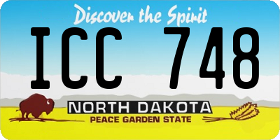 ND license plate ICC748