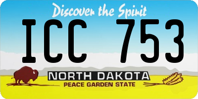 ND license plate ICC753