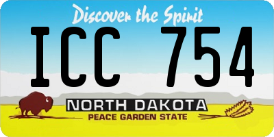 ND license plate ICC754