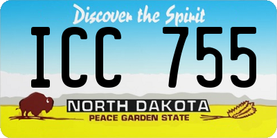 ND license plate ICC755