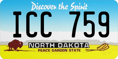 ND license plate ICC759