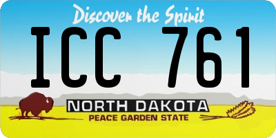 ND license plate ICC761