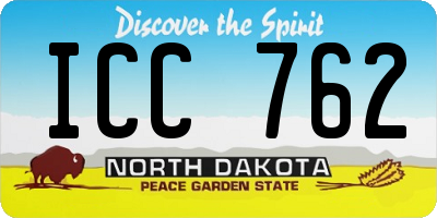 ND license plate ICC762