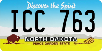 ND license plate ICC763