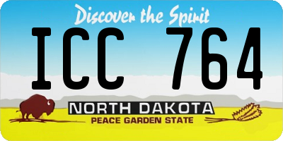 ND license plate ICC764