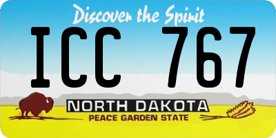 ND license plate ICC767