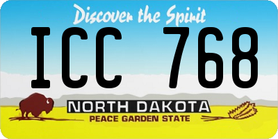 ND license plate ICC768