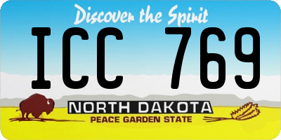 ND license plate ICC769