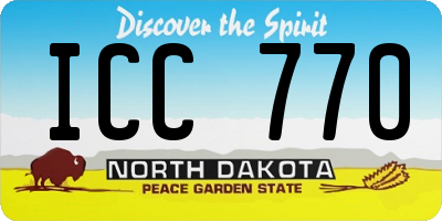 ND license plate ICC770