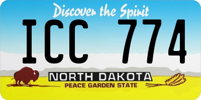 ND license plate ICC774