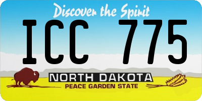 ND license plate ICC775
