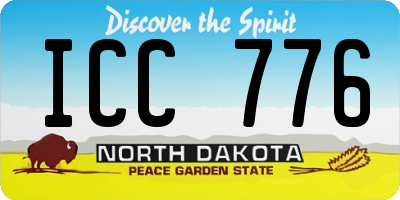 ND license plate ICC776