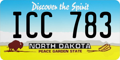 ND license plate ICC783