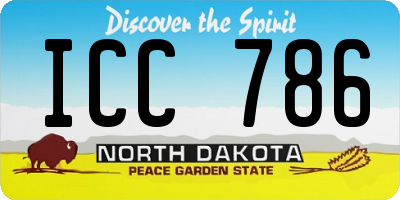 ND license plate ICC786