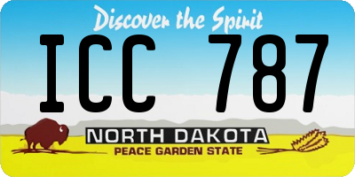 ND license plate ICC787