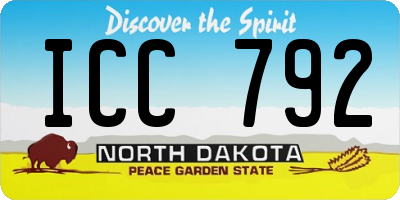 ND license plate ICC792