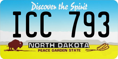 ND license plate ICC793