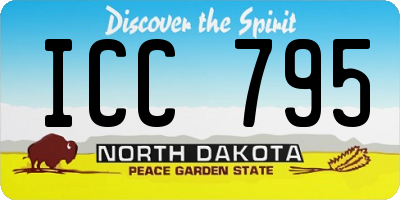 ND license plate ICC795