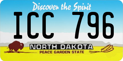 ND license plate ICC796