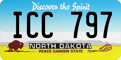 ND license plate ICC797