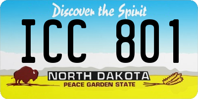 ND license plate ICC801