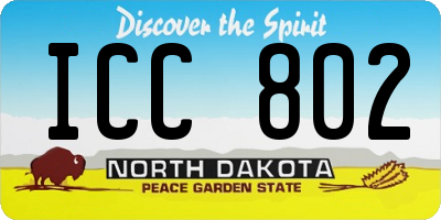 ND license plate ICC802