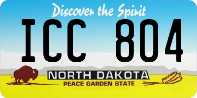 ND license plate ICC804