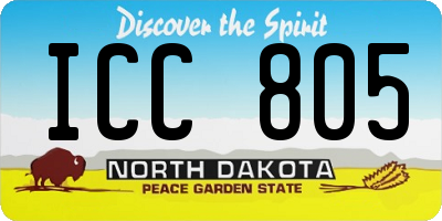 ND license plate ICC805