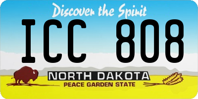 ND license plate ICC808