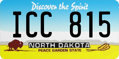 ND license plate ICC815