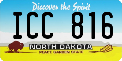ND license plate ICC816