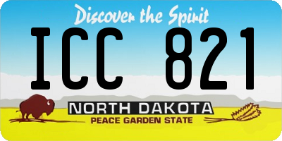 ND license plate ICC821