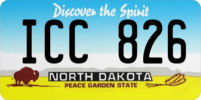 ND license plate ICC826