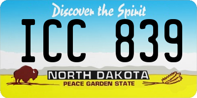 ND license plate ICC839