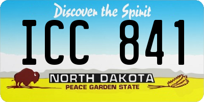 ND license plate ICC841