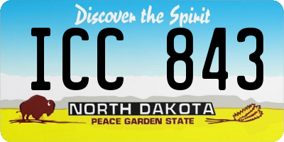 ND license plate ICC843