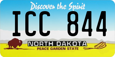 ND license plate ICC844