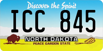 ND license plate ICC845