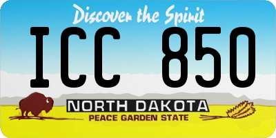 ND license plate ICC850