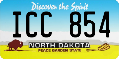 ND license plate ICC854