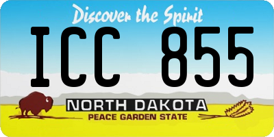 ND license plate ICC855