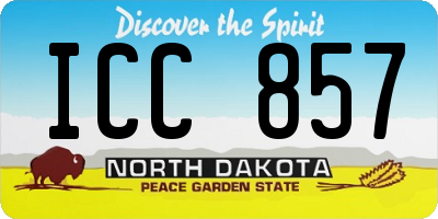 ND license plate ICC857